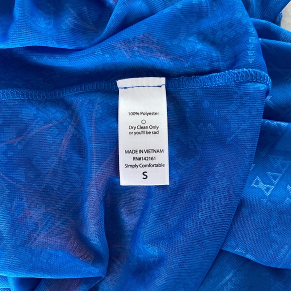 LulaRoe Monroe Kimono Blue with Coral Fringe Small - Picture 6 of 7